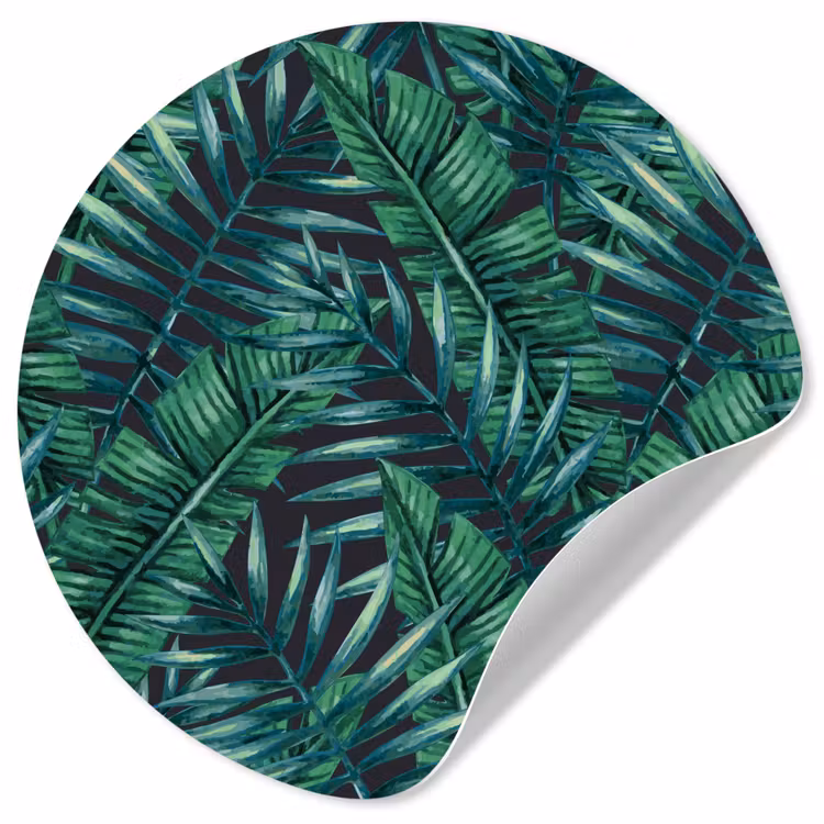 Bladeren - Inductie beschermer - Jungle - Tropical Wandcirkel behangsticker klein -3d