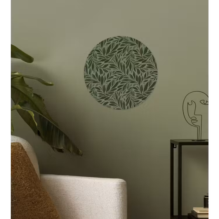 Bladeren - Organisch - Groen Wandcirkel behangsticker klein 186 -sfeer2