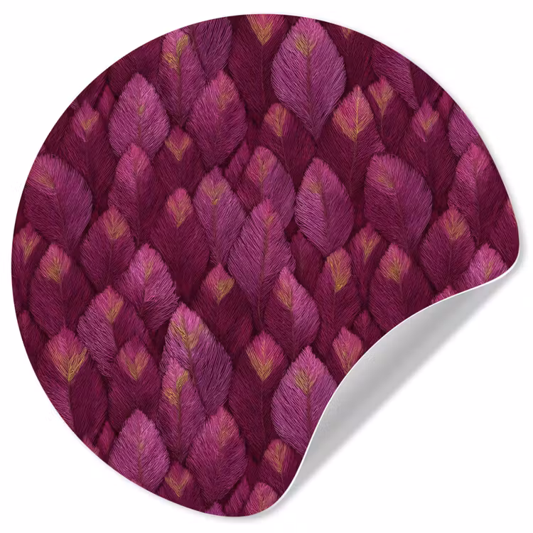 Bladeren - Patroon - Burgundy Wandcirkel behangsticker klein 186 -3d
