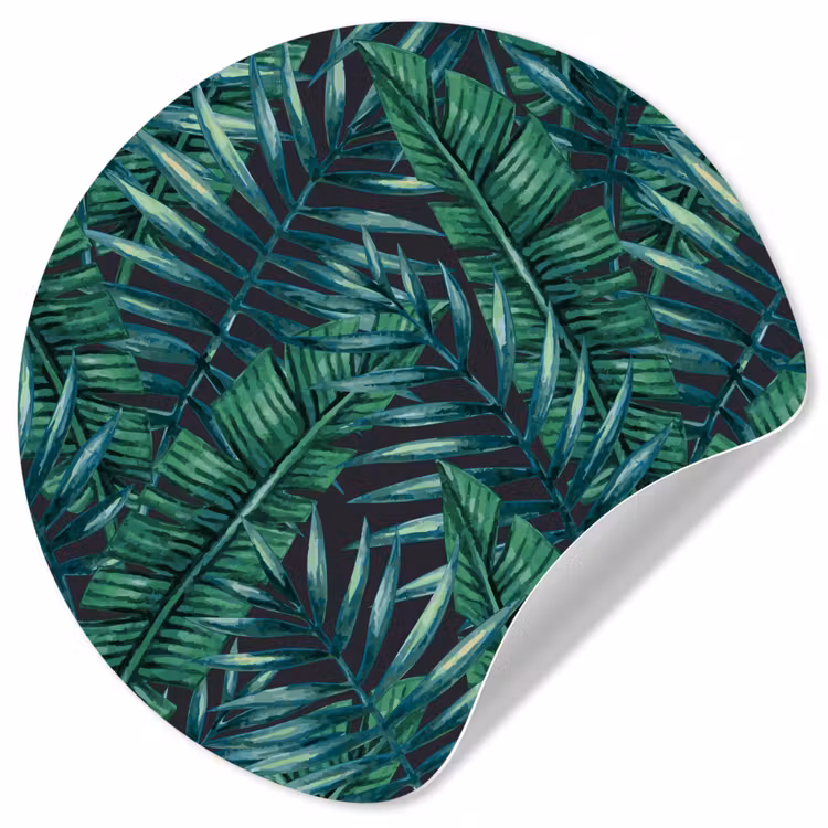 Bladeren - Tropisch - Jungle - Natuur Wandcirkel behangsticker klein -3d