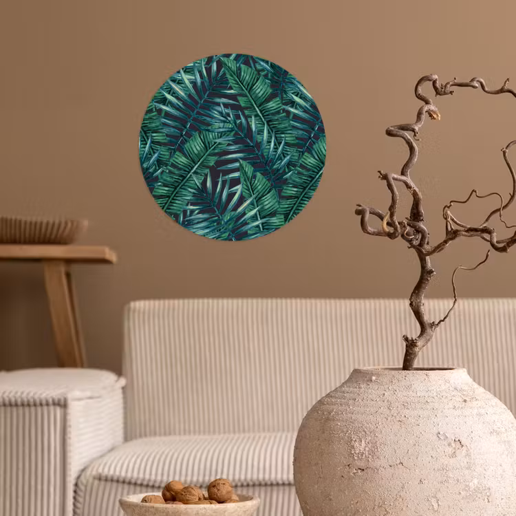 Bladeren - Tropisch - Jungle - Natuur Wandcirkel behangsticker klein -sfeer1