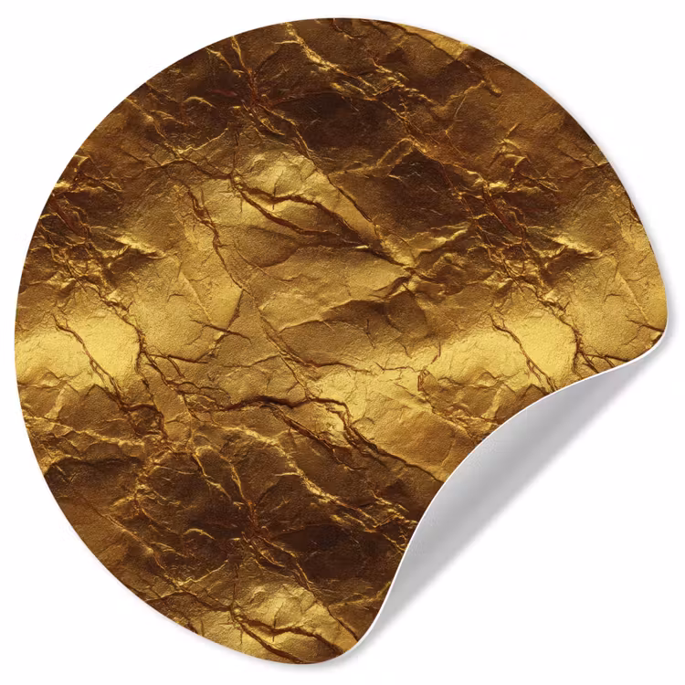Bladgoud - Textuur - Goud Wandcirkel behangsticker klein 186 -3d