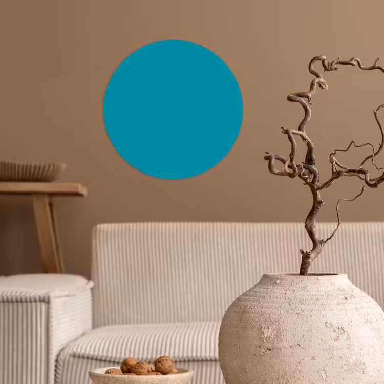Blauw - Effen kleur Wandcirkel behangsticker klein 186 -sfeer1