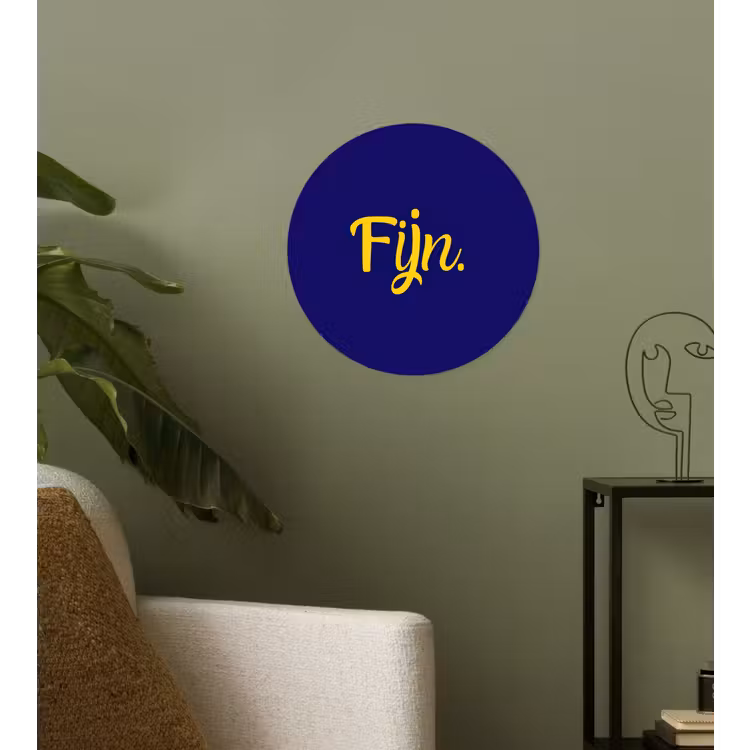 Blauw - Geel - Fijn Wandcirkel behangsticker klein -sfeer2