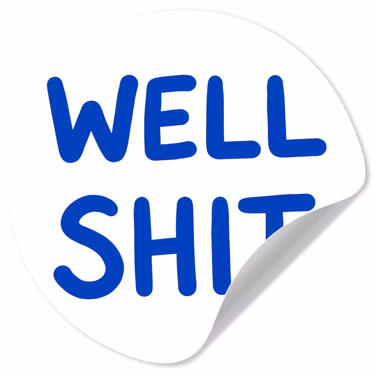 Blauw - Quote - Wit Wandcirkel behangsticker klein -3d