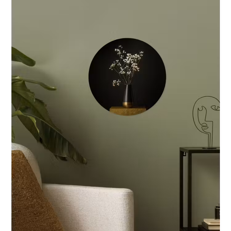 Bloembollen - Wit - Vaas - Minimalistisch Wandcirkel behangsticker klein -sfeer2