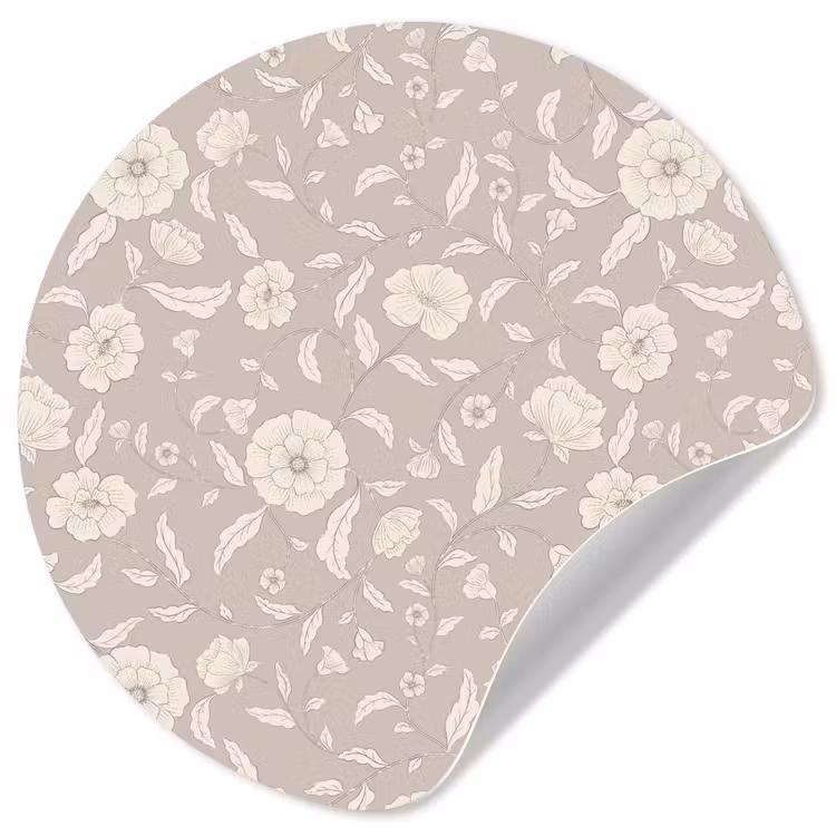 Bloemen - Blaadjes - Patroon Wandcirkel behangsticker klein 186 -3d