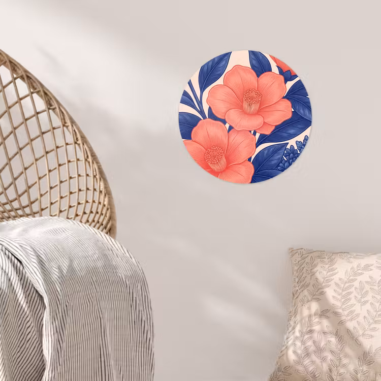 Behangcirkel - Bloemen - Bladeren - Botanisch - Bloemen - Bladeren - Botanisch Wandcirkel behangsticker klein