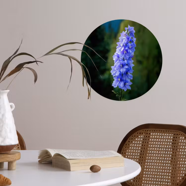 Bloemen - Blauw - Dennenboom Wandcirkel behangsticker klein -sfeer3