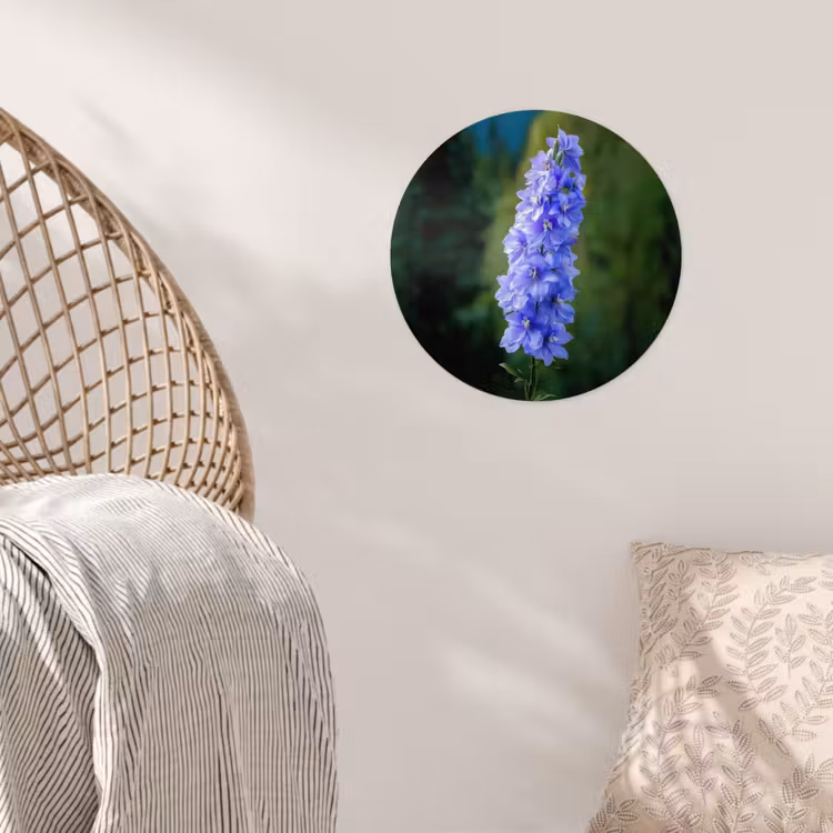 Bloemen - Blauw - Dennenboom Wandcirkel behangsticker klein -sfeer4