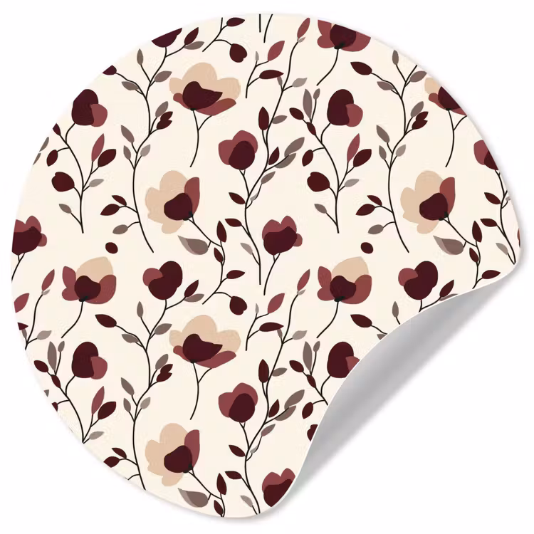 Bloemen - Botanisch - Bordeaux Wandcirkel behangsticker klein 186 -3d