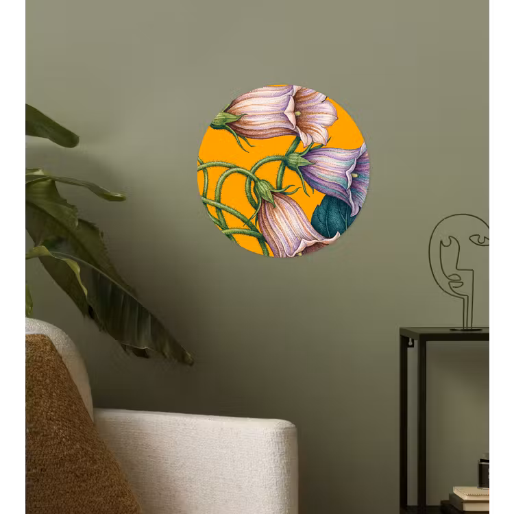 Behangcirkel - Bloemen - Botanisch - Geel - Bloemen - Botanisch - Geel Wandcirkel behangsticker klein
