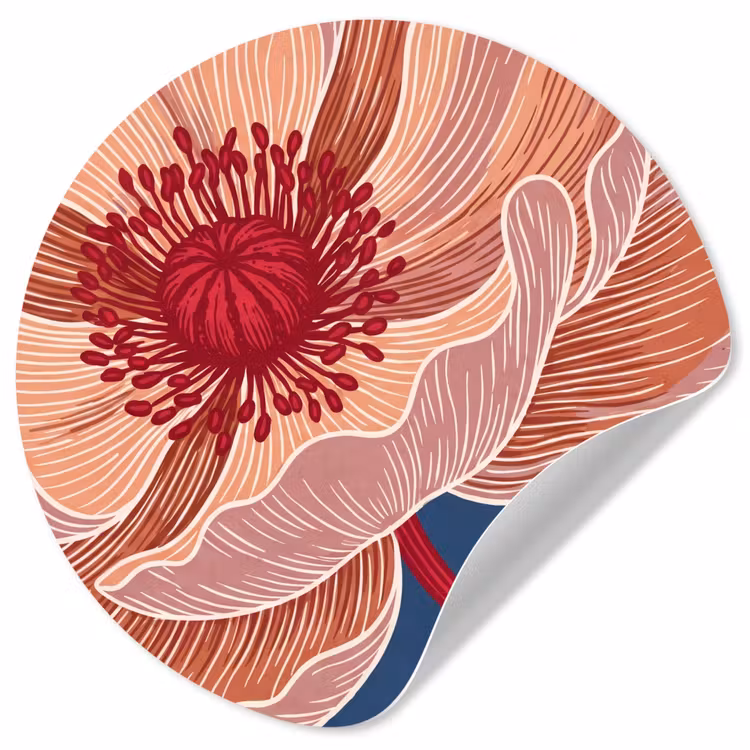 Behangcirkel - Bloemen - Modern - Abstract - Bloemen - Modern - Abstract Wandcirkel behangsticker klein