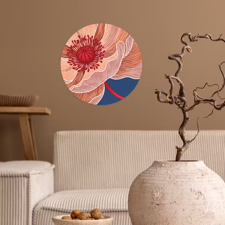Behangcirkel - Bloemen - Modern - Abstract - Bloemen - Modern - Abstract Wandcirkel behangsticker klein