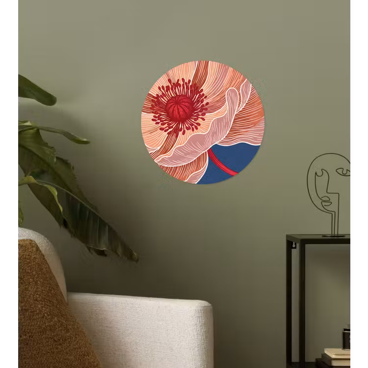 Behangcirkel - Bloemen - Modern - Abstract - Bloemen - Modern - Abstract Wandcirkel behangsticker klein