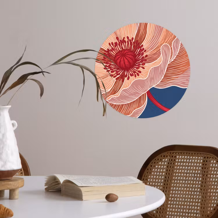 Behangcirkel - Bloemen - Modern - Abstract - Bloemen - Modern - Abstract Wandcirkel behangsticker klein