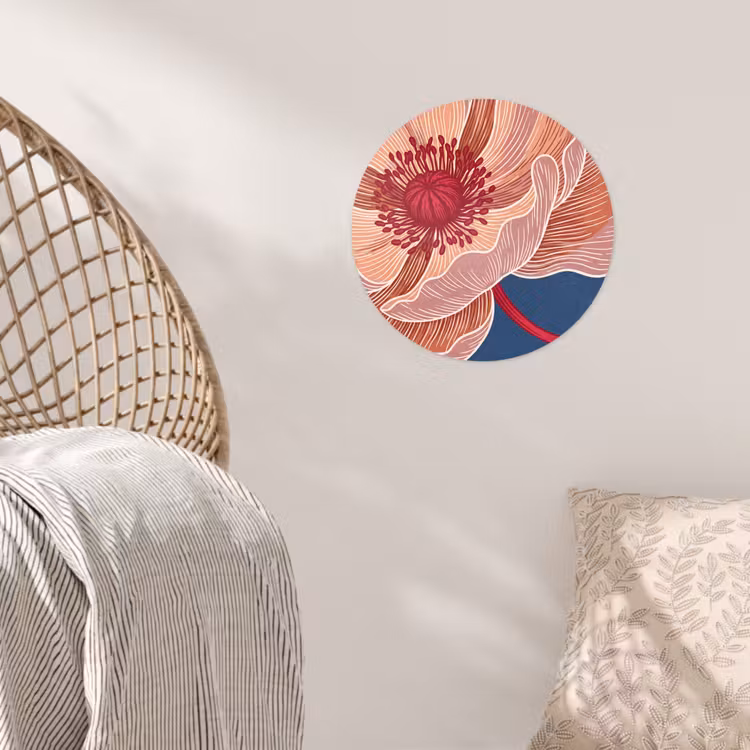 Behangcirkel - Bloemen - Modern - Abstract - Bloemen - Modern - Abstract Wandcirkel behangsticker klein
