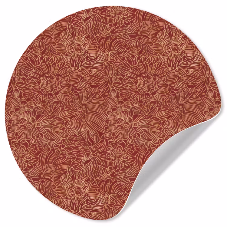 Bloemen - Motief - Rood Wandcirkel behangsticker klein 186 -3d