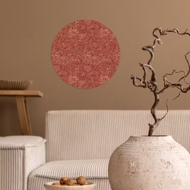 Bloemen - Motief - Rood Wandcirkel behangsticker klein 186 -sfeer1