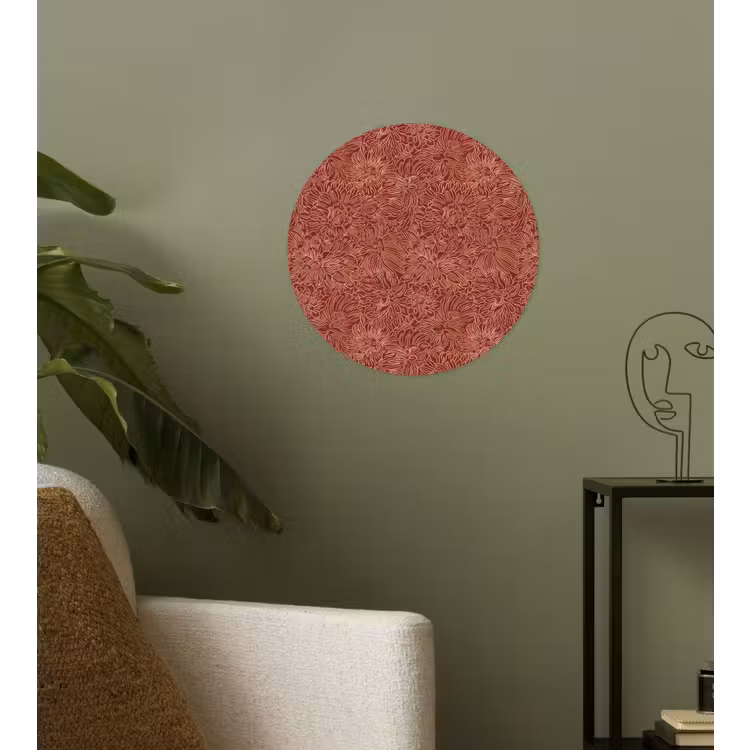 Bloemen - Motief - Rood Wandcirkel behangsticker klein 186 -sfeer2