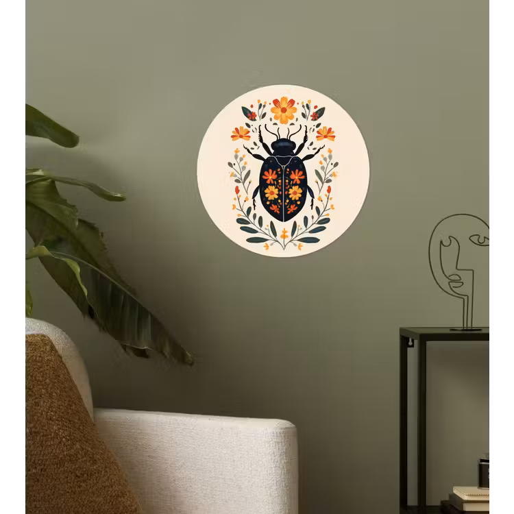 Bloemen - Oranje - Planten - Sierlijk Wandcirkel behangsticker klein -sfeer2