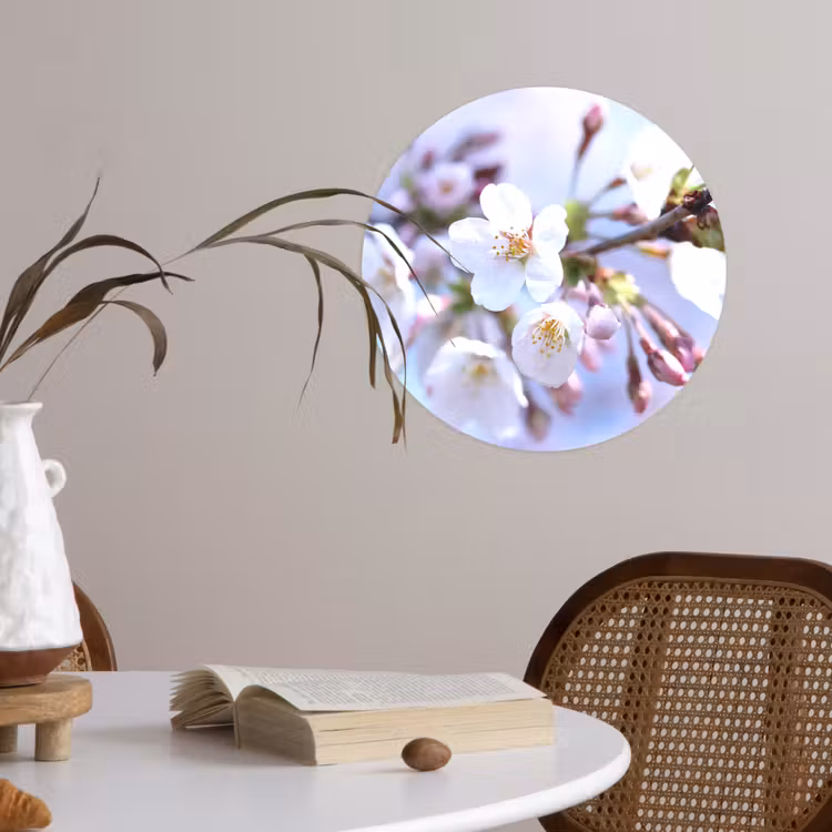 Bloemen - Sakura - Tak - Bloesem takken Wandcirkel behangsticker klein -sfeer3