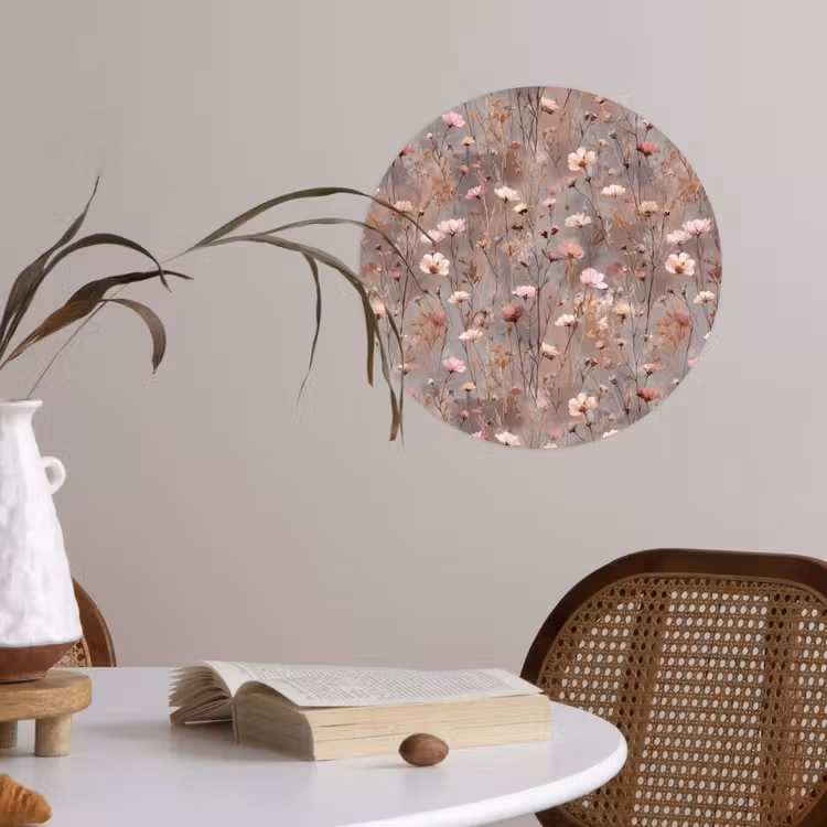 Bloemen - Wild - Pastel Wandcirkel behangsticker klein 186 -sfeer3