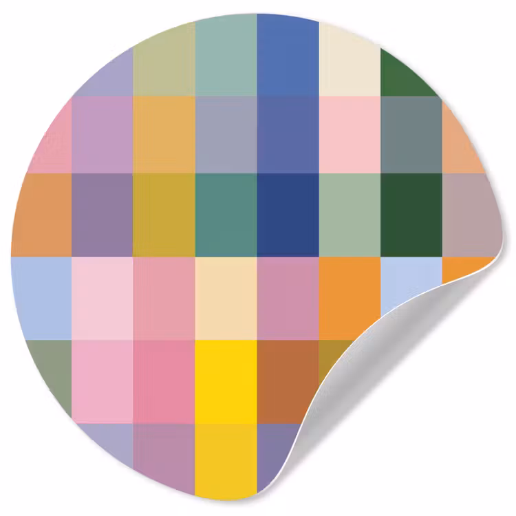 Blokken - Vierkant - Patroon - Gekleurd Wandcirkel behangsticker klein -3d