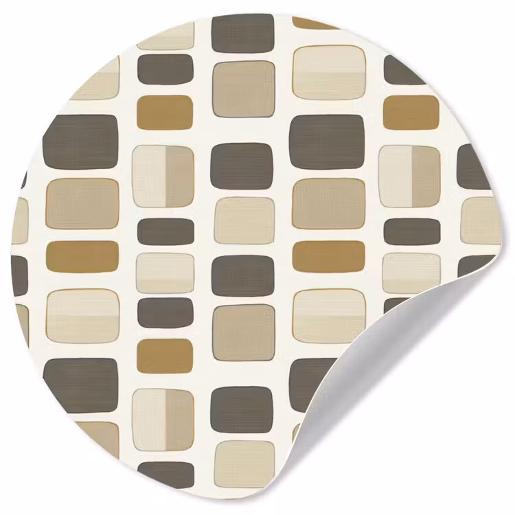 Blokken - Vintage - Grijs Wandcirkel behangsticker klein 186 -3d