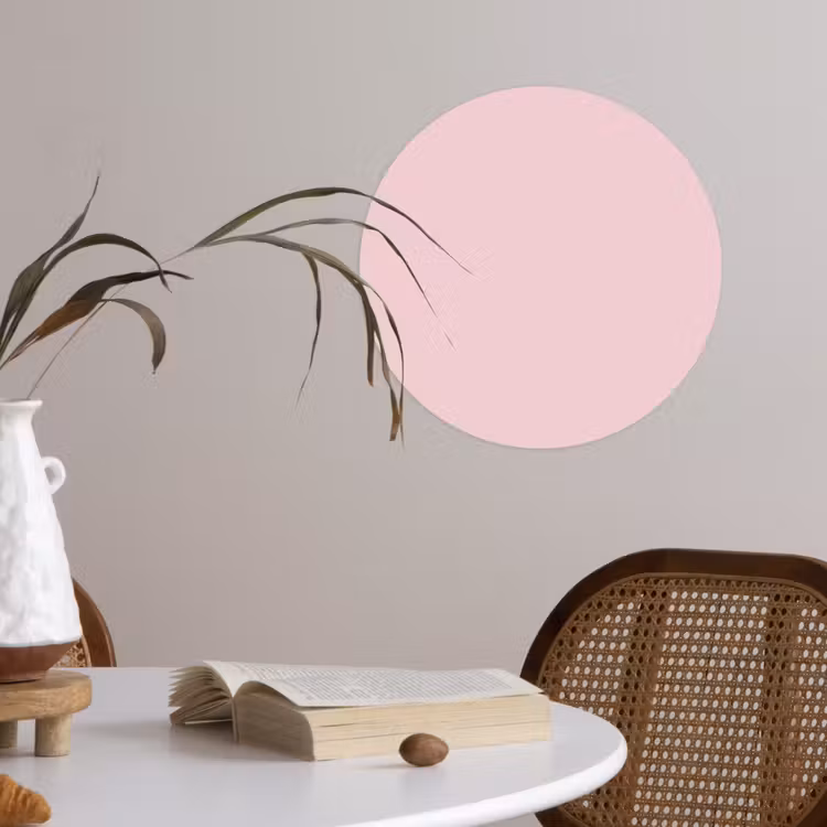 Blush - Pink - Roze Wandcirkel behangsticker klein 186 -sfeer3