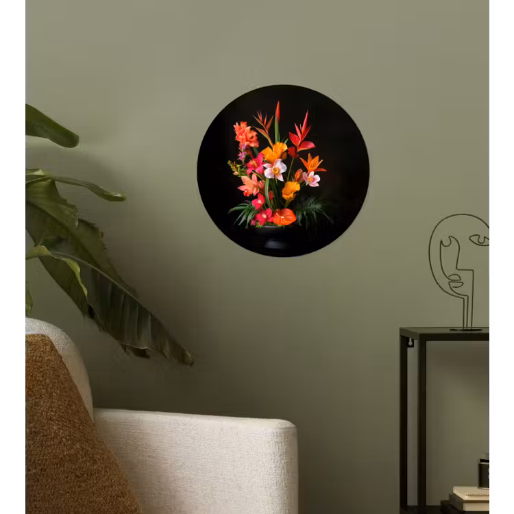 Boeket - Bloemen - Exotisch Wandcirkel behangsticker klein -sfeer2