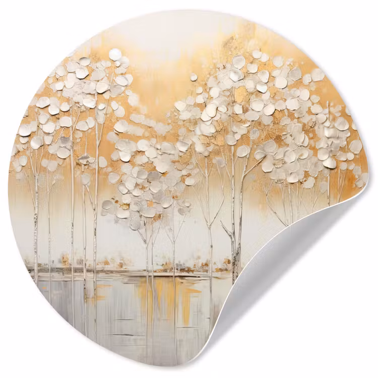 Bomen - Kunst - Acryl - Natuur Wandcirkel behangsticker klein -3d