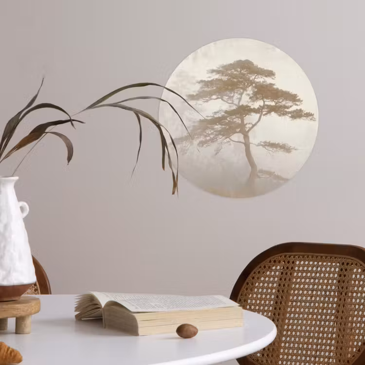 Boom - Oosterse stijl - Landschap Wandcirkel behangsticker klein -sfeer3