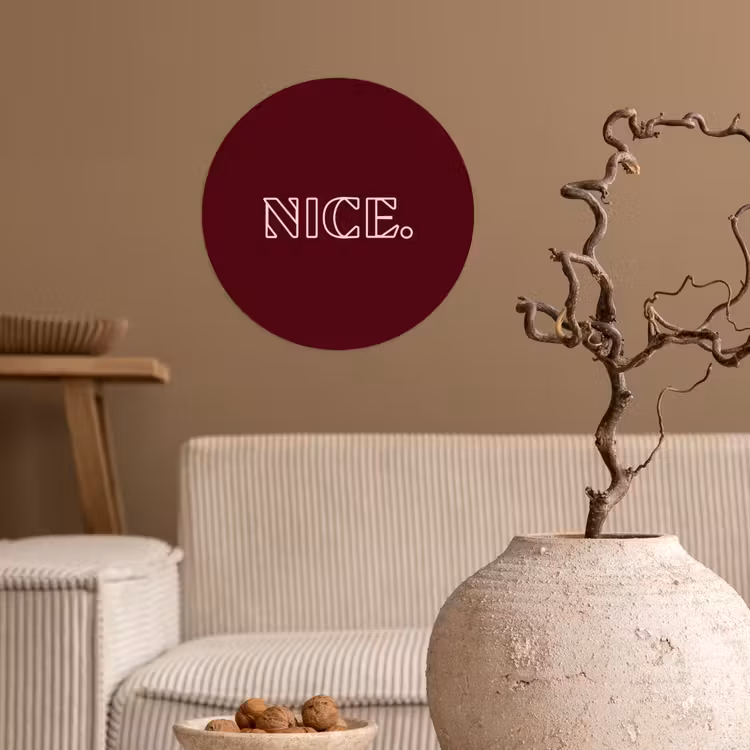 Bordeaux - Nice - minimalistisch Wandcirkel behangsticker klein -sfeer1