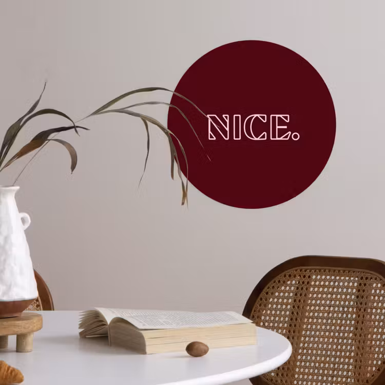 Bordeaux - Nice - minimalistisch Wandcirkel behangsticker klein -sfeer3