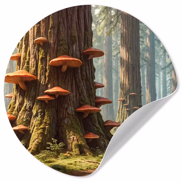 Behangcirkel - Bos - Bomen - Natuur - Bos - Bomen - Natuur Wandcirkel behangsticker klein