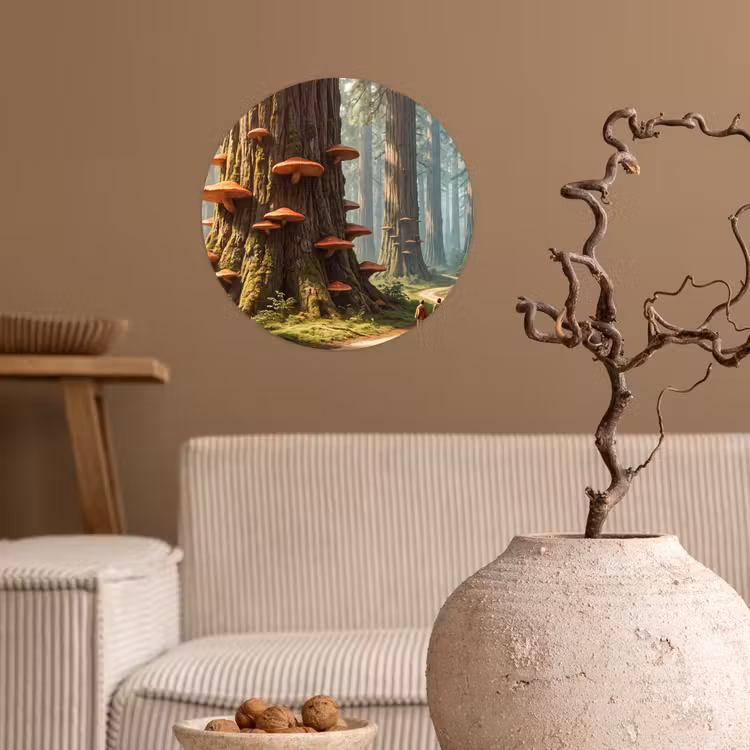 Behangcirkel - Bos - Bomen - Natuur - Bos - Bomen - Natuur Wandcirkel behangsticker klein