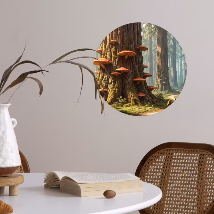 Behangcirkel - Bos - Bomen - Natuur - Bos - Bomen - Natuur Wandcirkel behangsticker klein