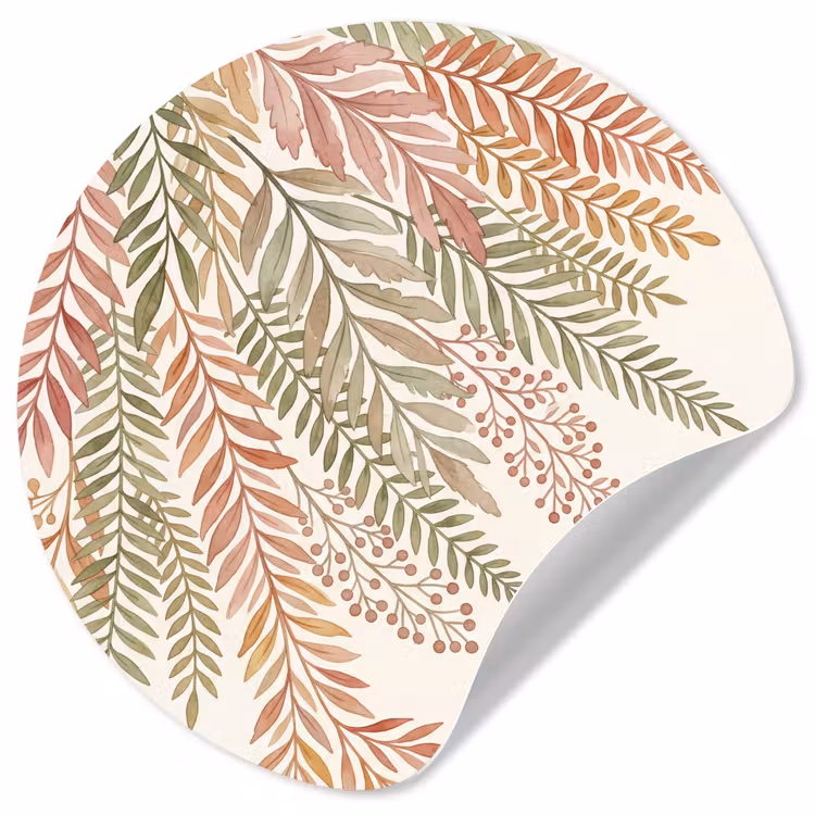 Botanisch - Aquarel - Kleurrijk Wandcirkel behangsticker klein -3d