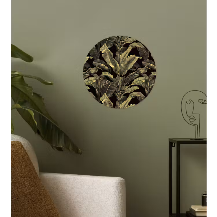 Botanisch - Bladeren - Groen Wandcirkel behangsticker klein 186 -sfeer2