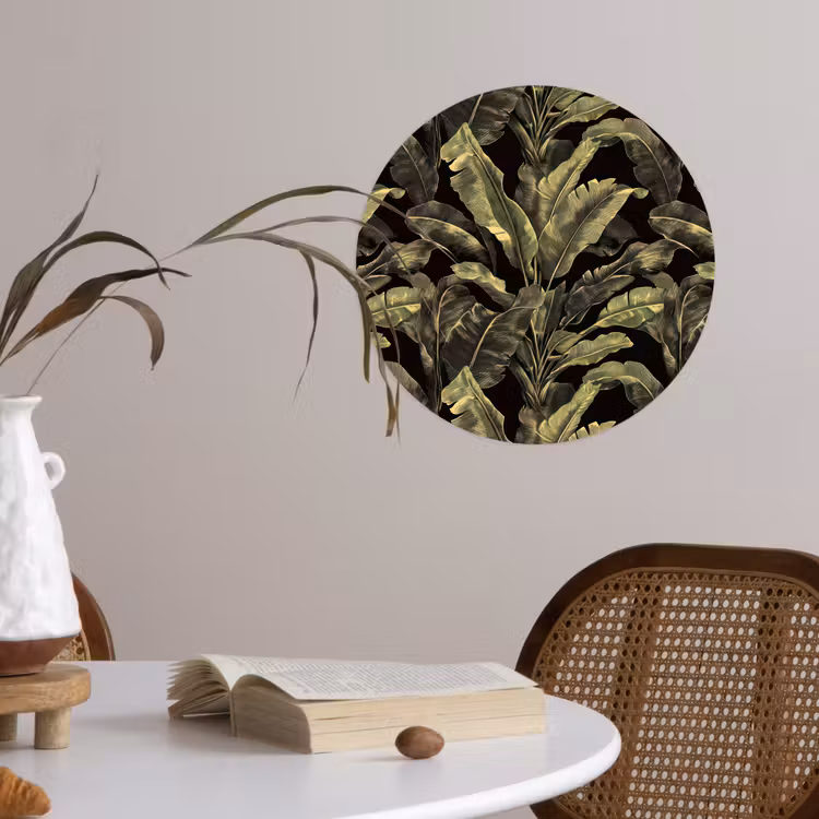 Botanisch - Bladeren - Groen Wandcirkel behangsticker klein 186 -sfeer3