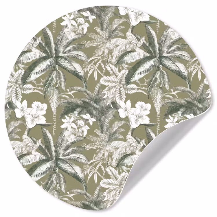 Botanisch - Bloemen - Groen Wandcirkel behangsticker klein 186 -3d