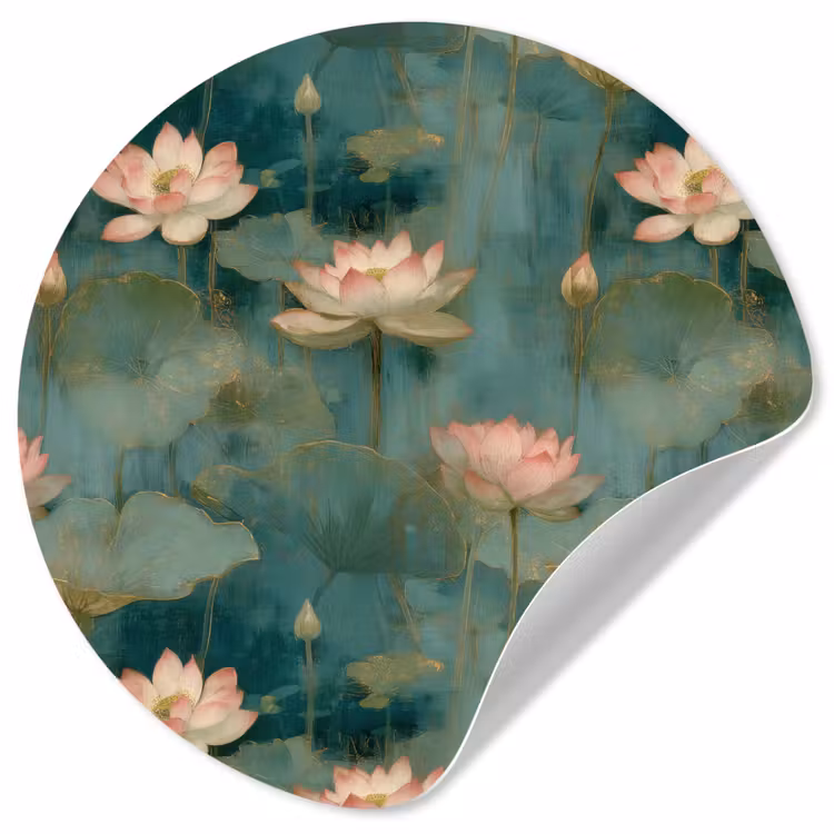 Botanisch - Bloemen - Roze Wandcirkel behangsticker klein 186 -3d