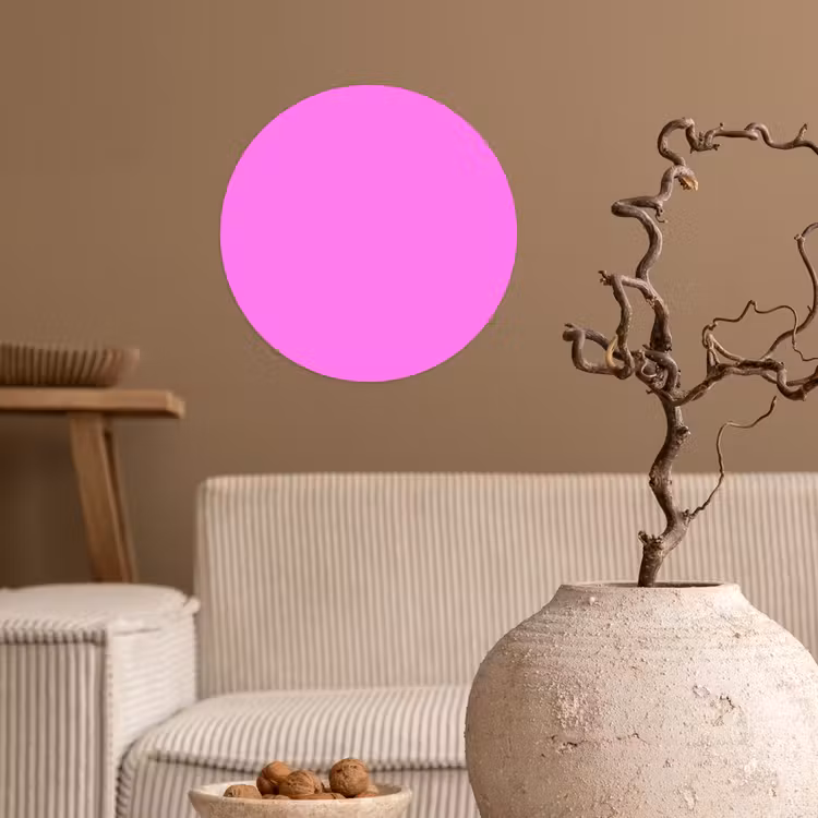 Bright - Orchid - Roze Wandcirkel behangsticker klein 186 -sfeer1
