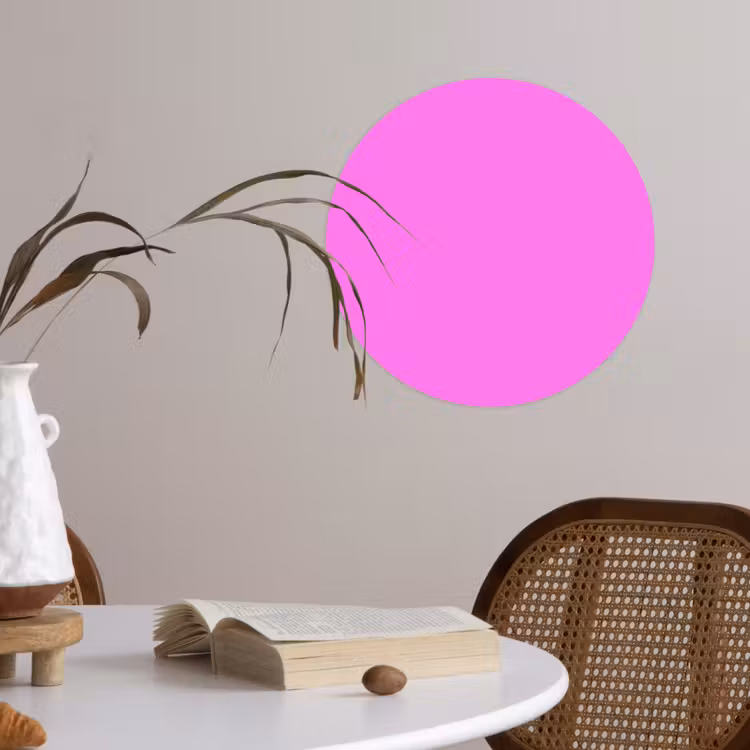 Bright - Orchid - Roze Wandcirkel behangsticker klein 186 -sfeer3
