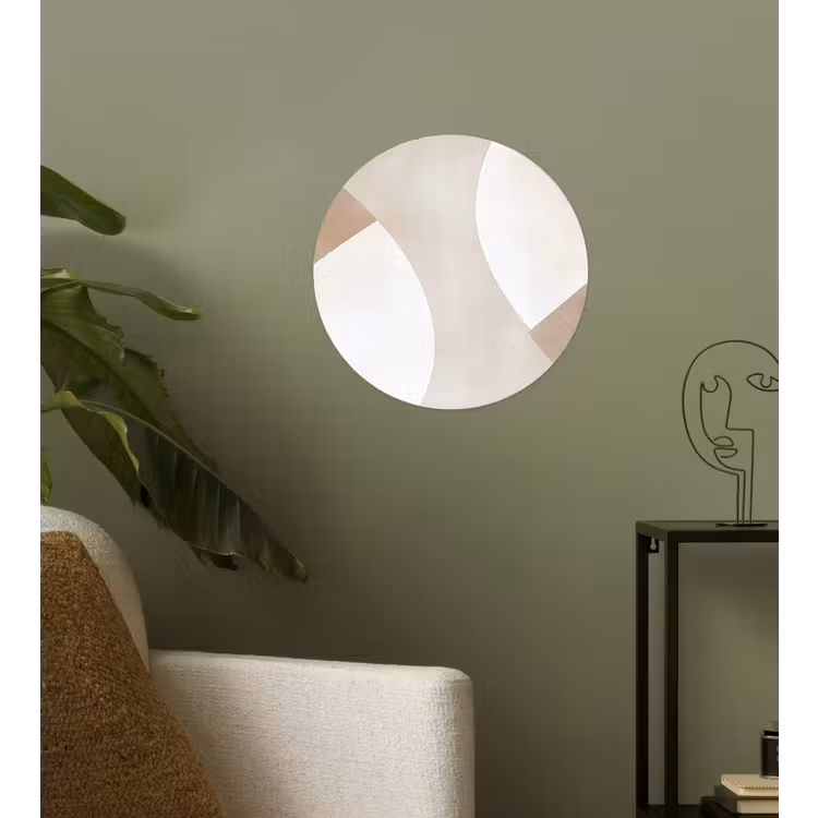 Bruin - Japandi - Abstract Wandcirkel behangsticker klein -sfeer2