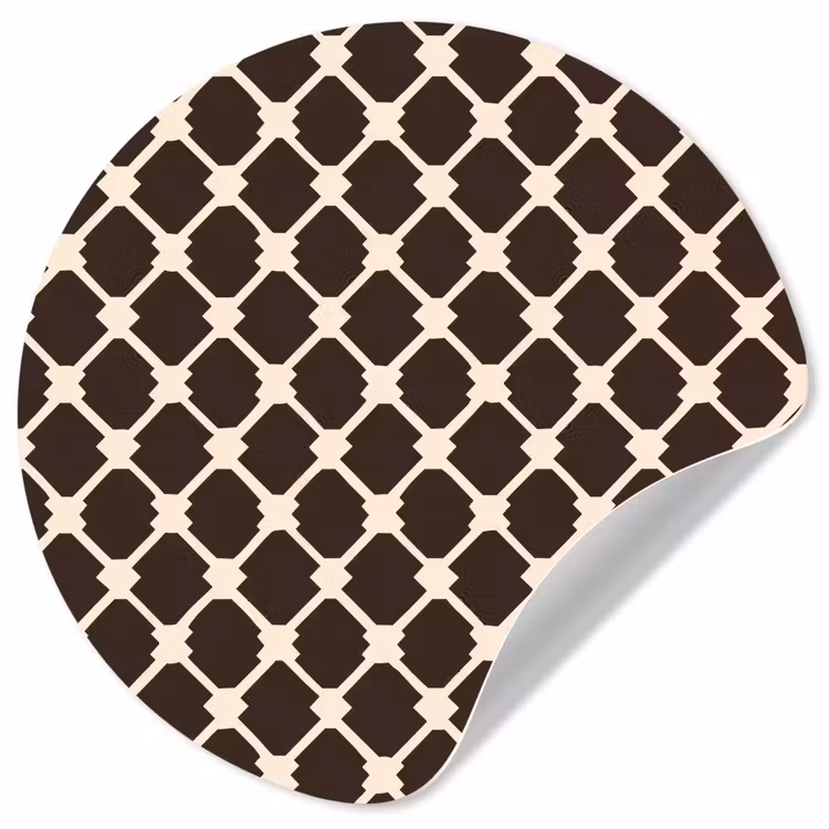 Bruin - Ruitpatroon - Geometrisch Wandcirkel behangsticker klein 186 -3d