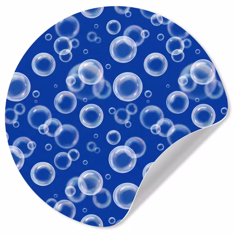Bubbels - Patroon - Blauw Wandcirkel behangsticker klein -3d