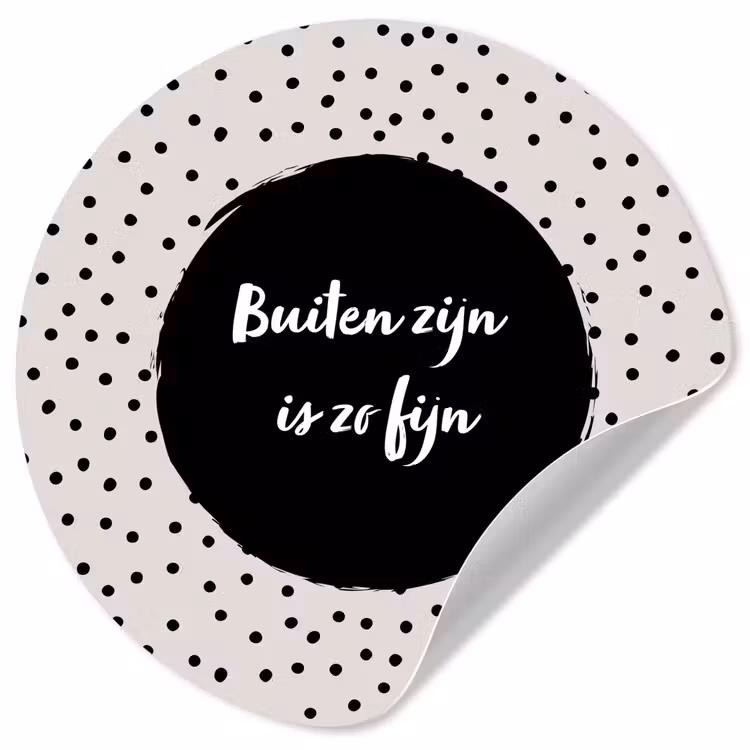Buiten zijn is zo fijn - Quotes - Buiten - Tekst Wandcirkel behangsticker klein -3d