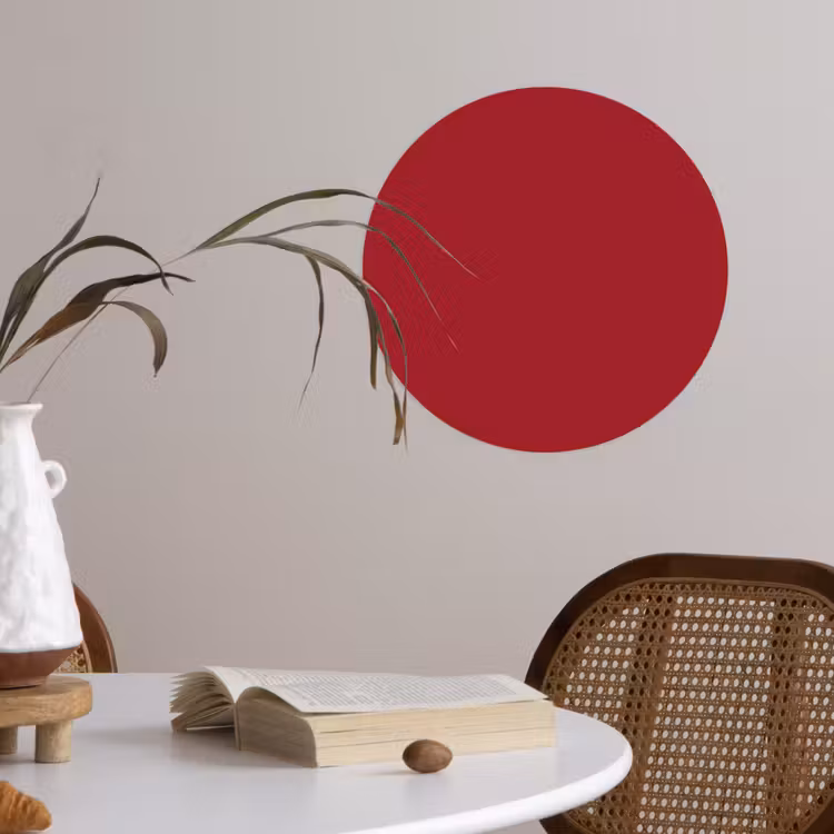 Burgundy - Wine - Rood Wandcirkel behangsticker klein 186 -sfeer3